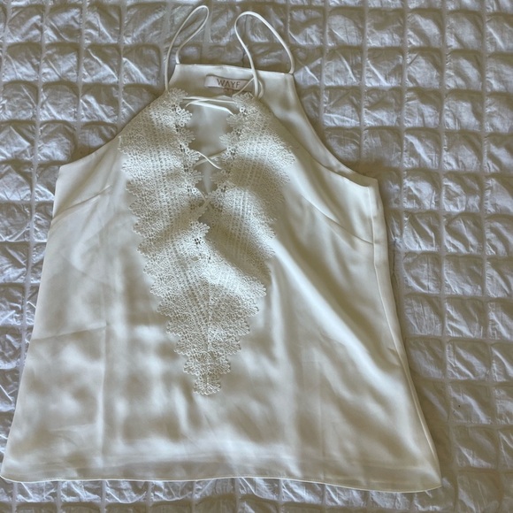 Wayf elegant White Lace-Up Women's Top - Picture 7 of 11